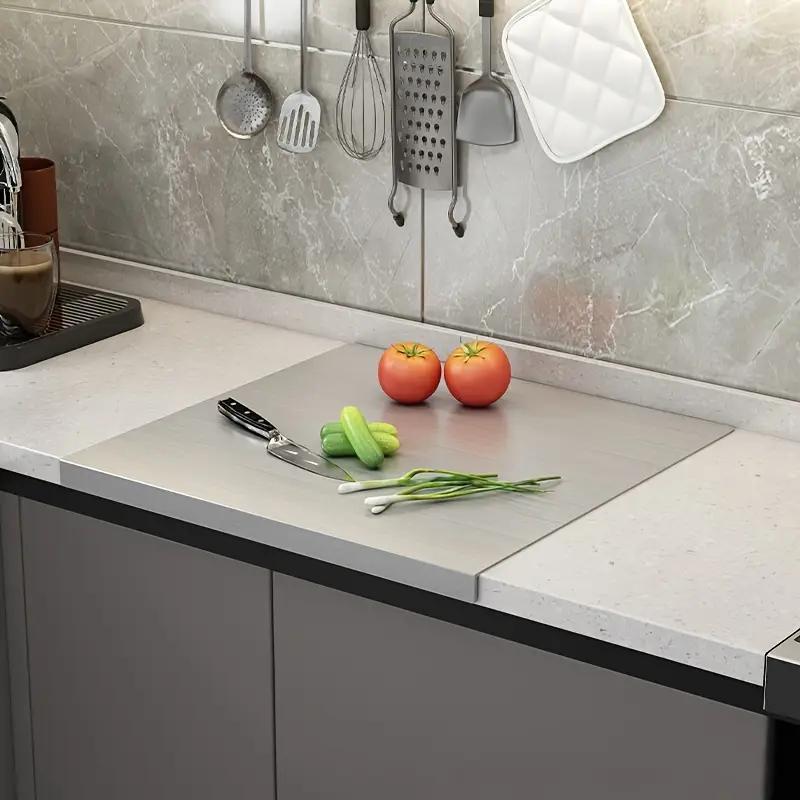 TEMU [ Stainless Steel Countertop] Stainless Steel Heavy- Duty Kitchen Countertop | Prep Board, Pastry Mat, Cutting Board | Easy- Clean, Scratch &