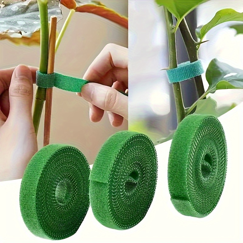 2pcs 100cm Reusable Adjustable Plant Ties - Green Flexible Hook and Loop Support Straps, Suitable for Vines, Flowers, and Garden Plants - Ideal for Home and Yard Use, Garden Plant Ties, Garden Rope, Gardening Twine, Garden Tying Tool, Garden Ties