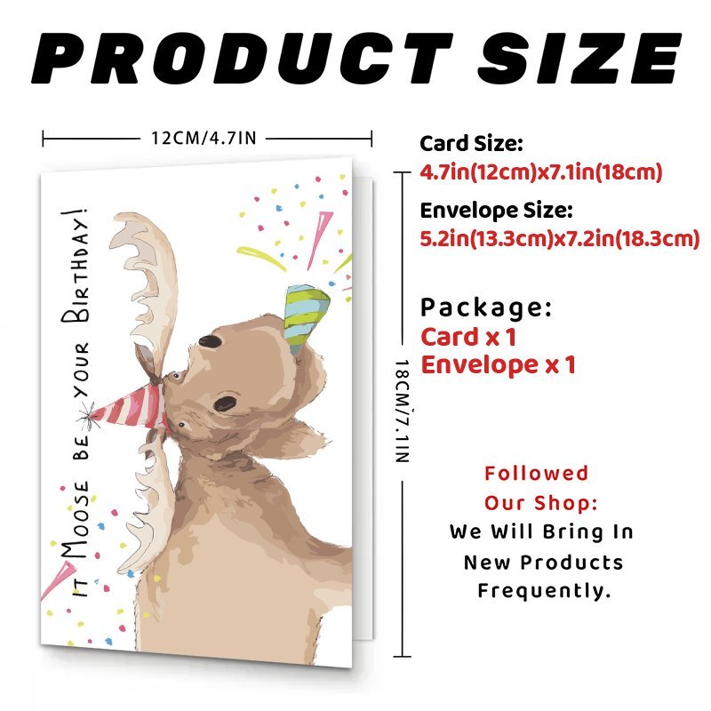 TEMU 1 Humorous Moose Birthday Card, A Unique Gift For Or , Perfect For Expressing Gratitude And Friendship, Includes An Envelope