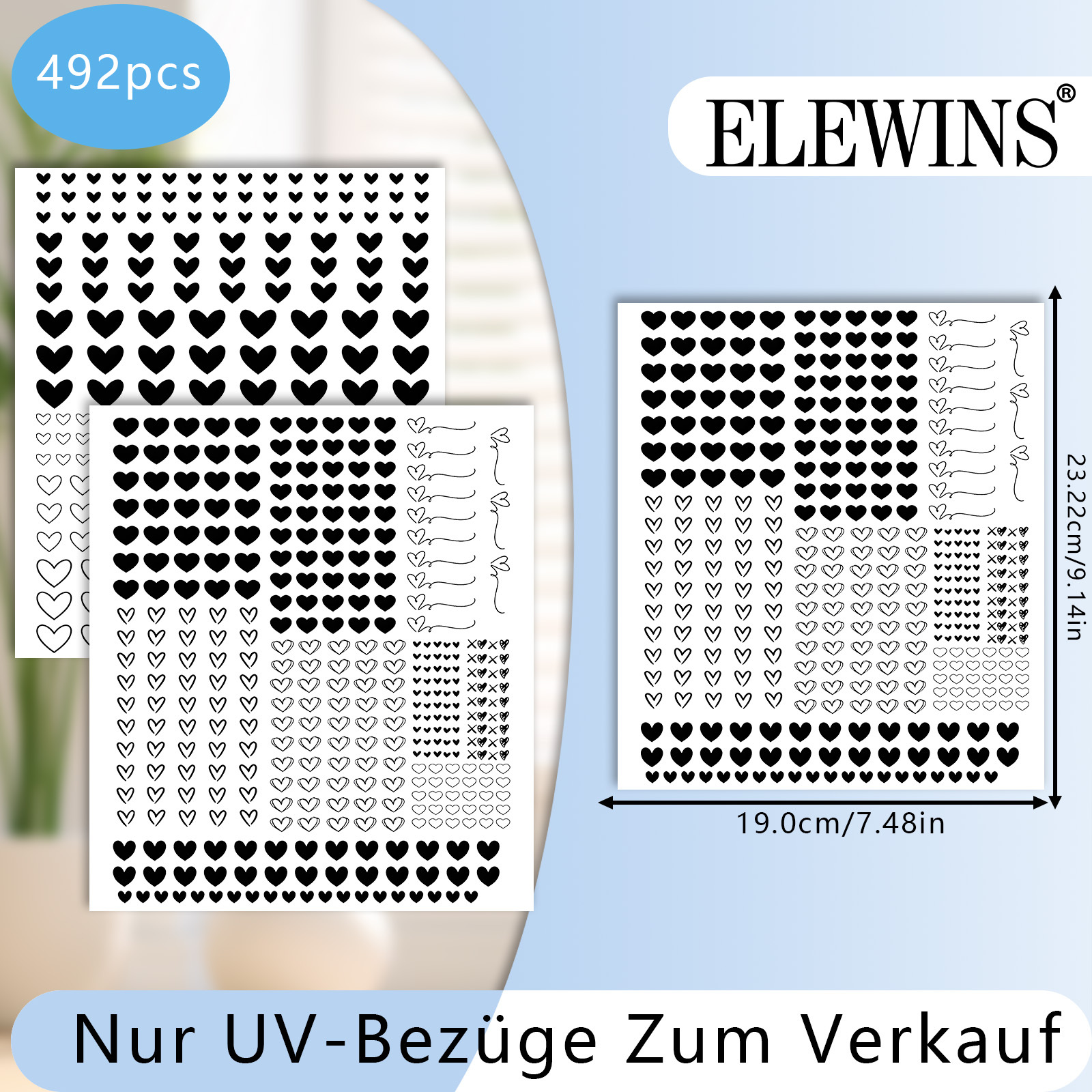492pcs Uv Dtf Cup Set, Candle Tattoos-german Birthday Heart Designs For Mug, Bottle, And Other Decoration - Diy High Quality Self-adhesive Paper For Gift, Furniture Decoration.