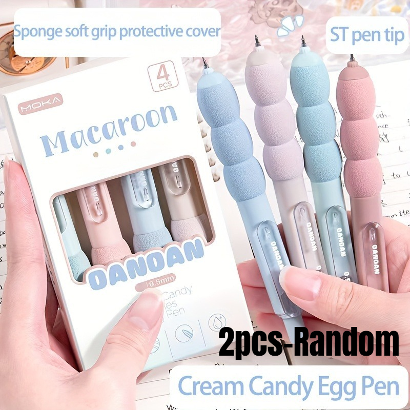 TEMU Random 2pcs Gel Pens, 0.5mm Fine Point Quick Ink Pens, Cute Aesthetic Pens For Journaling School Office Supplies