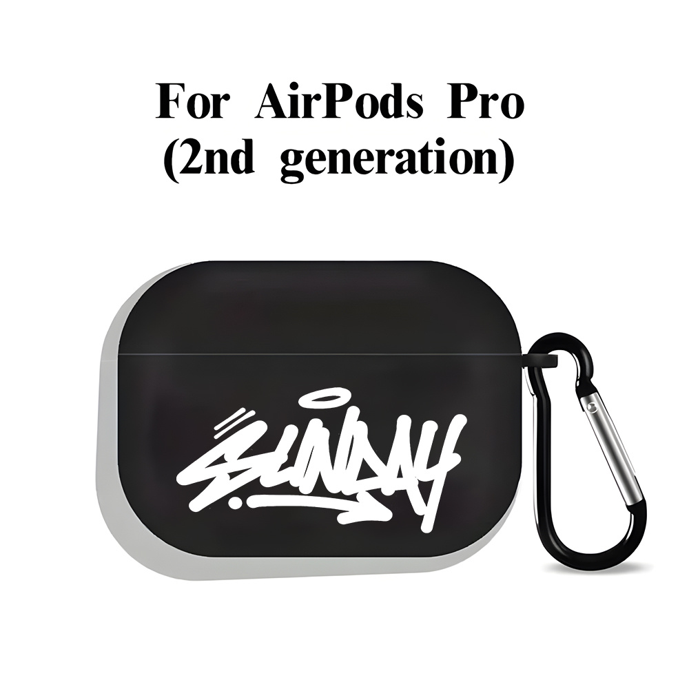 TEMU Trendy Dope Graffiti Design Airpod Case Black And White Cover For Airpods 1 2 3 Pro Case Earphone Gifts For Women Men