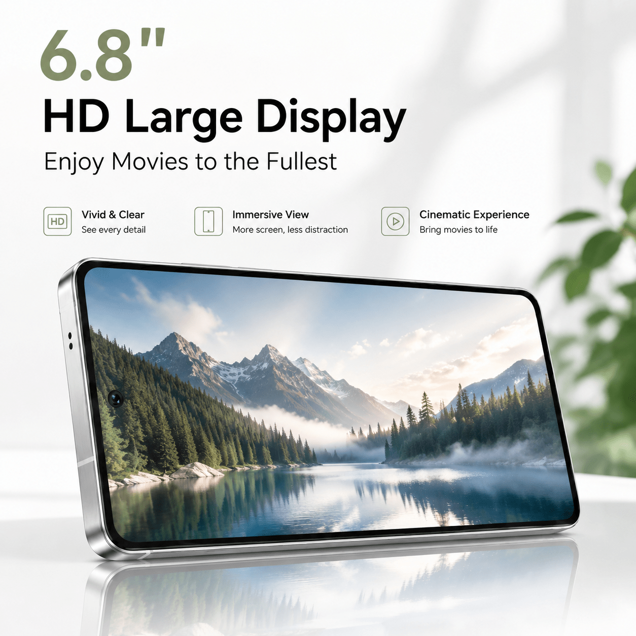   unlocked   cell phone 6 8 hd ultra clear display 4gb   64gb rom     camera face unlock full set gift for elderly Product details 1