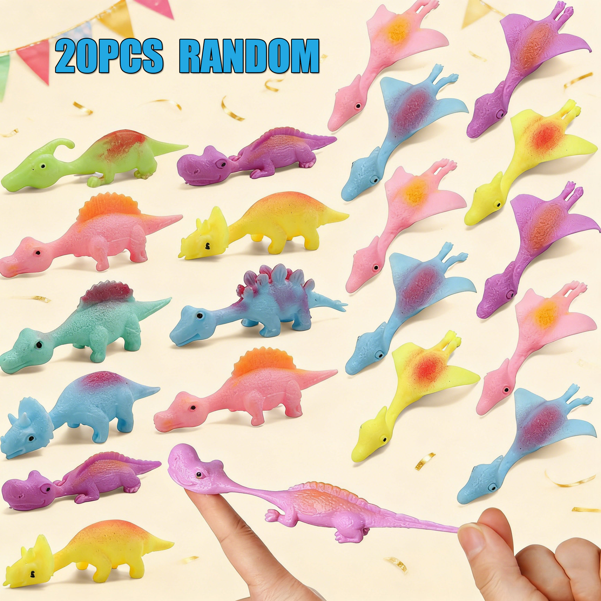 TEMU 20pcs Dinosaur Finger , Finger Dinosaurs For Kids, Kids Party Favors, Treasure Box Toys For Classroom, Kids Toys For Girls Boys, Goodie Bags