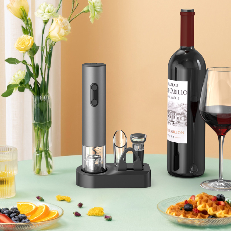 KAVYDENS 4-in-1 Electric Wine Opener Set - Rechargeable & Gift Ready