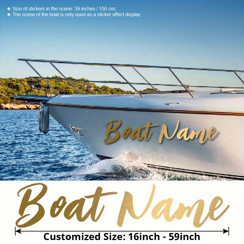 Custom Boat Name Sticker, Handwritten Reflective Vinyl Decal
