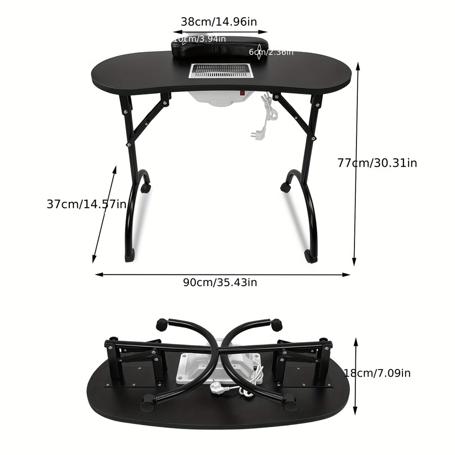 TEMU Table de manucure portable roulante avec tiroir de rangement - Chariot à ongles, de travail pour ongles, Table de beauté, Table de pédicure,