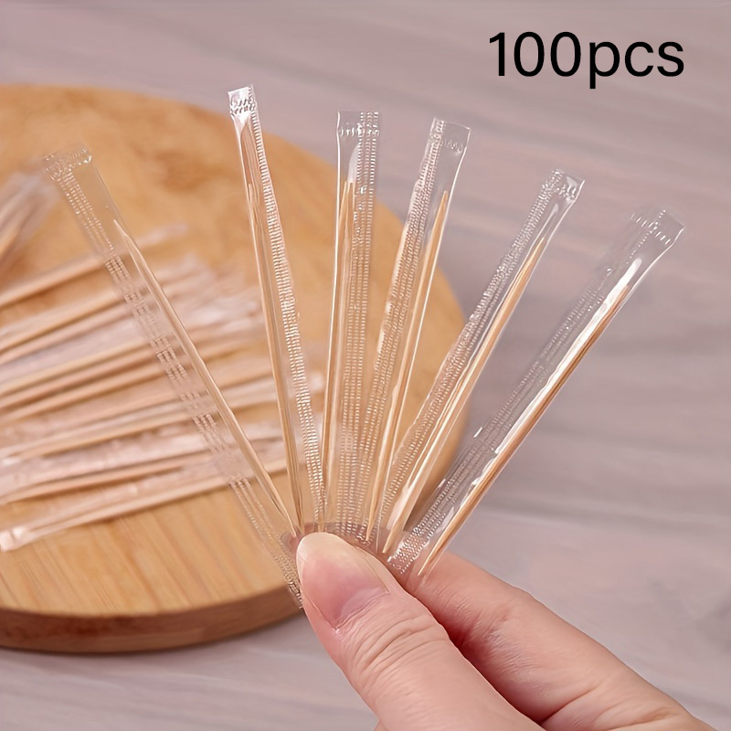 Image of 100/500pcs Toothpicks | Individually Hygienic Packaging Disposable Individually Packed | Home Party Portable | Summer Picnic Essential, Father's Day Gift