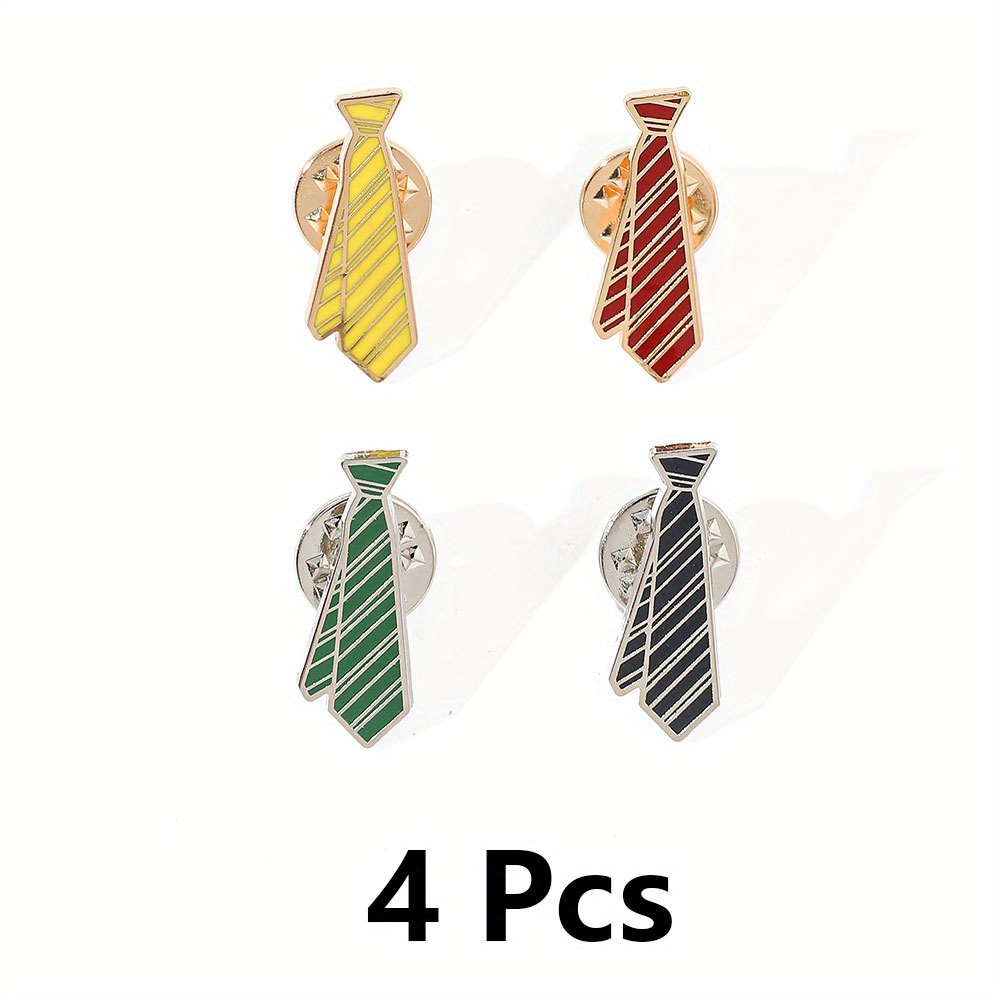 TEMU 4pcs Créatif Cartoon Anime Mode Cravate Épinglette Métal Badge Bijou Vêtement Sac à Dos Ajouts Un Cadeau pour Amis