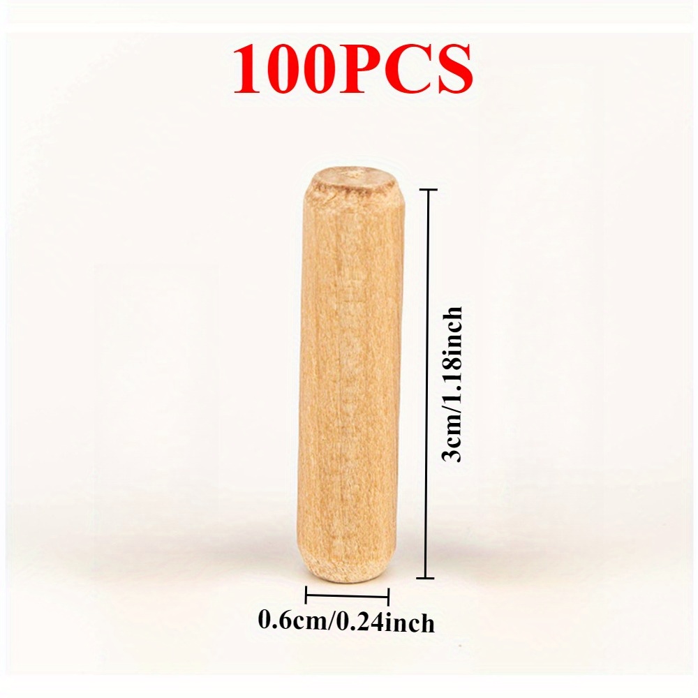 Image of 100pcs Wooden Small Additions, Wood Nails, Wood Tenon, Twill Eucalyptus Stopper, Wooden Stick, Wood Cone, Punch Locator, Additions Assembly Connecting Furniture Additions Wood Stopper