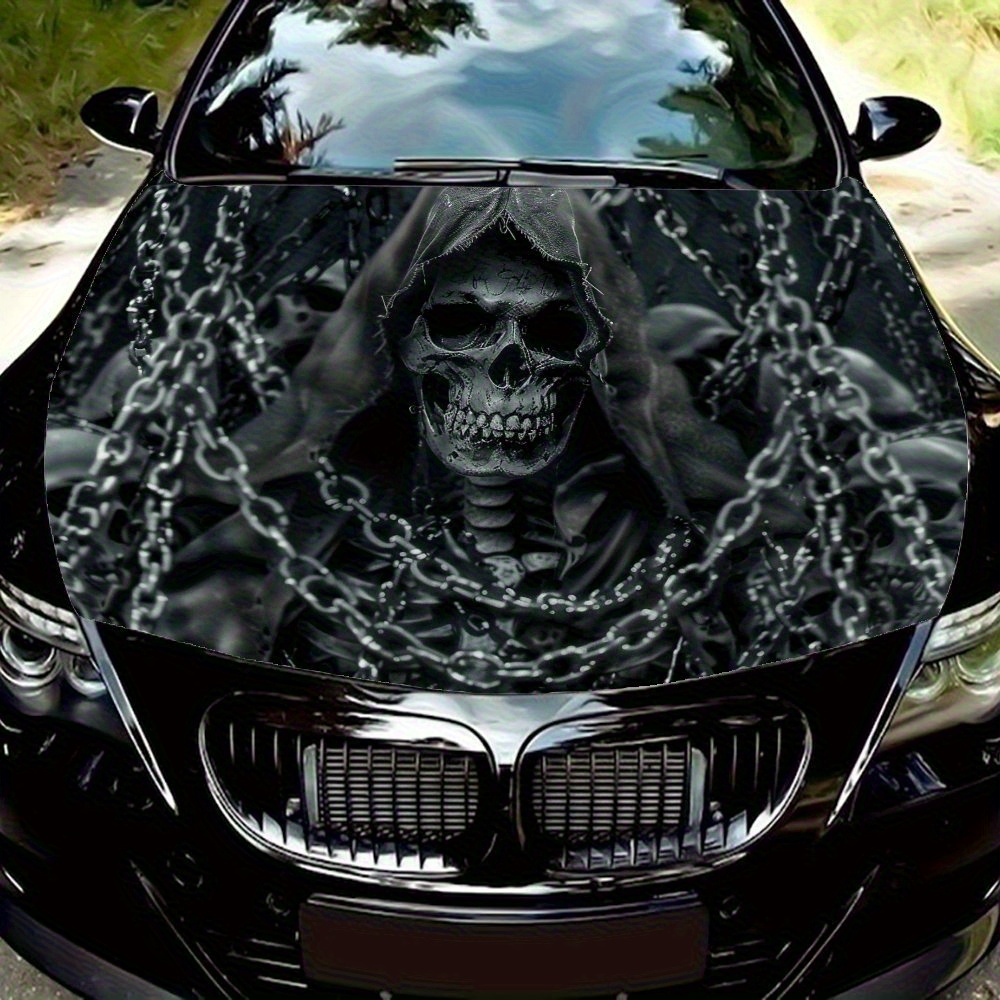 TEMU Chain Car Hood Wrap Color Vinyl Sticker Truck Graphic Bonnet Auto Accessories Decor Decal Gift Car Parts Accessories, Car Decal Stickers, Car