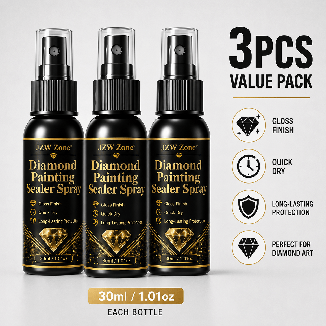 TEMU Jzw Zone Quick Dry Diamond Painting Sealer Spray - Fast-drying Suitable For Glue, Required, Instant Sealant For Crafts, For Additions & Tools,