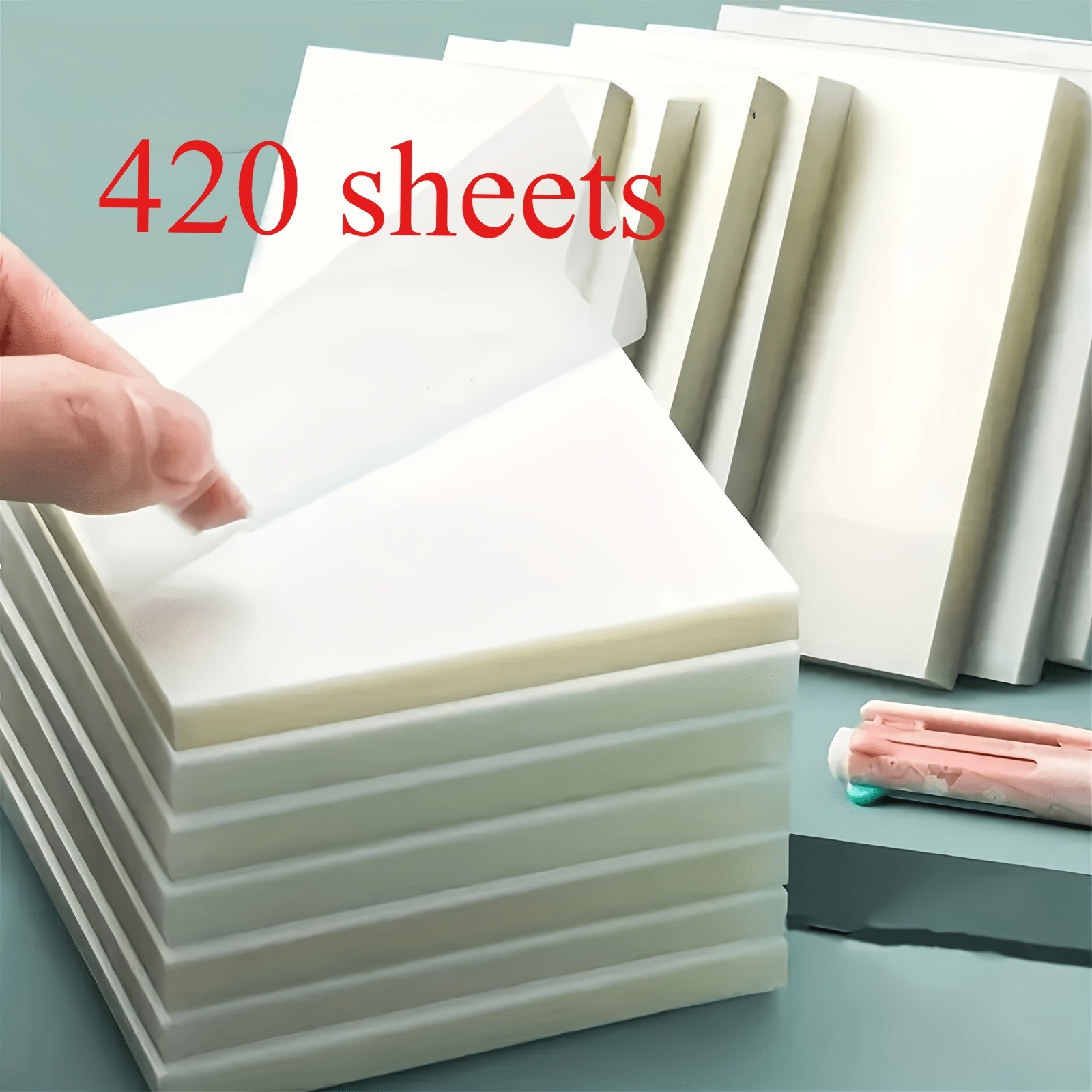 TEMU 7 blocs de 420 notes autocollantes transparentes, 7,59 x 7,59 cm, carrées, adaptées au journaling et aux annotations de livres, un idéal pour