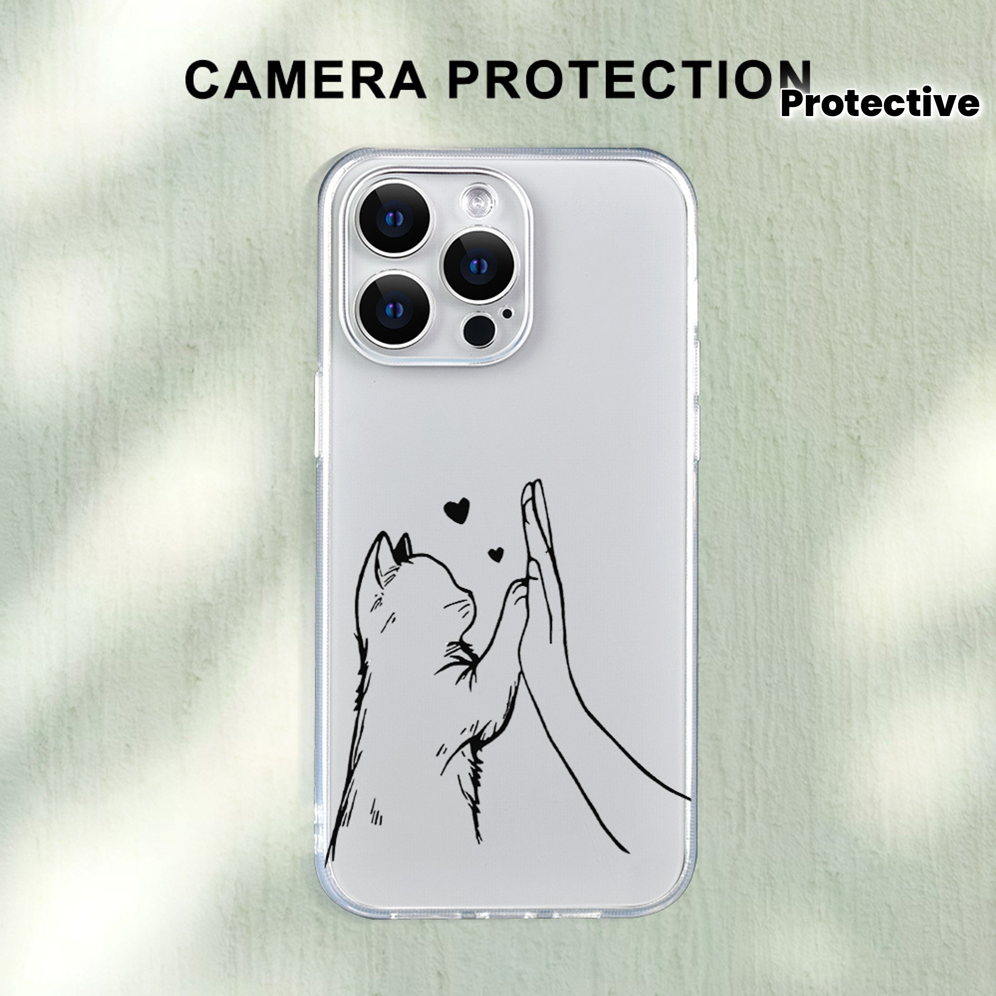 TEMU Phone Case - A Cat And Heart Pattern Phone Case Suitable For The For Iphone 17 Pro Max, Made Of Tpu Material, Compatible With The