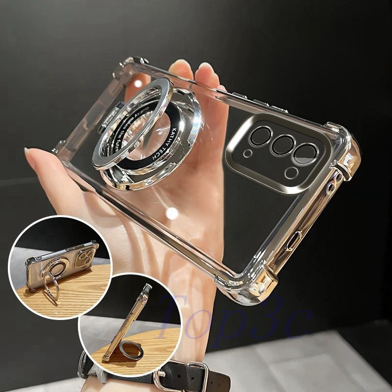 phone case for samsung note 20 5  corner anti drop transparent   phone case with bracket
