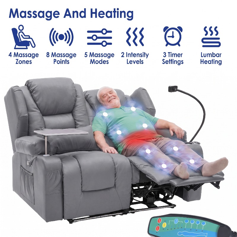 Power Recliner Sofa up to 4 Seat with Dual Consoles, 7 Color LED... product image 4