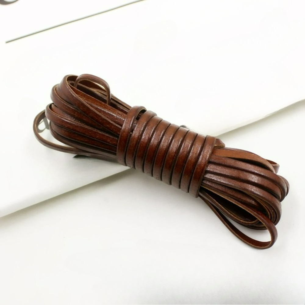 E-shop 5M/Tasche Handgefertigte Vintage Lederseil Schnürsenkel, Lederstreifen, Vollnarb Rindsleder Gürtel zum Weben, Schuhe, Schmuckherstellung und