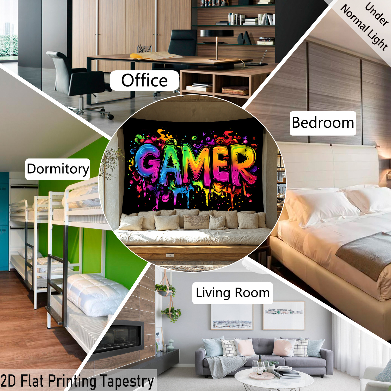Tenture murale fluorescente uv pour décoration d'intérieur_voghion.com