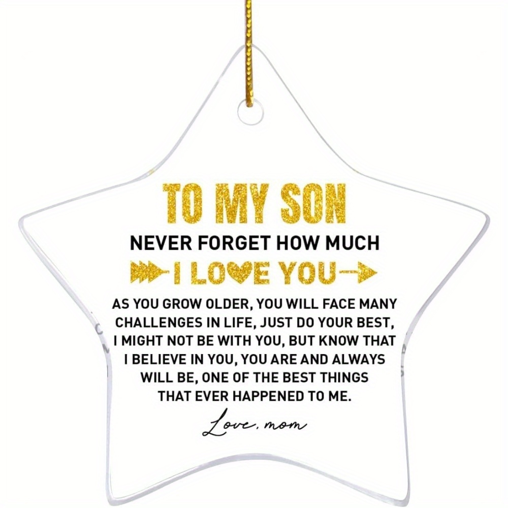 TEMU 2d Flat, Star-shaped Acrylic Keepsake With Message For Son - " How Much I Love You" - Perfect Gift For Birthday, Graduation, Or Christmas - Wall