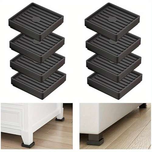 ZEMINIOR White Heavy Duty Bed Risers, Furniture Height