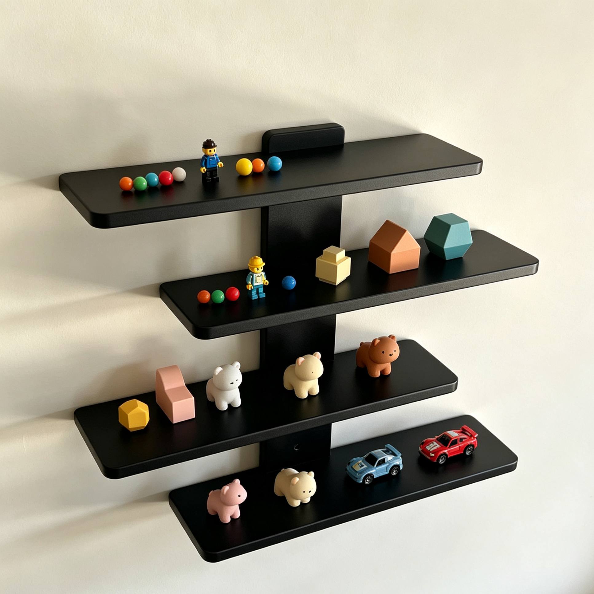 TEMU 4-tier Floating Shelf Wall-mounted Display Shelf Home Multifunctional Storage Rack Bedroom Living Room Bathroom Kitchen Wall-mounted No-drill