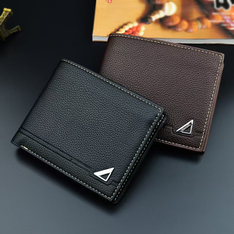 TEMU 3pcs, Men', Men's Business Horizontal Short Wallet, Fashionable Large Capacity Leather Wallet