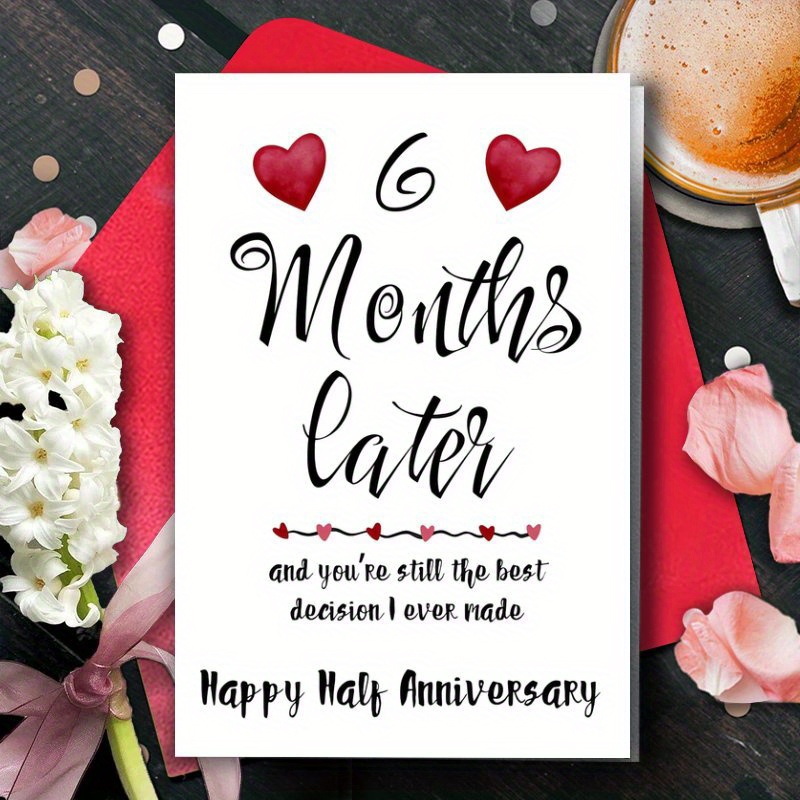 Month Anniversary Card, Half Year Anniversary Gift for Boyfriend, Six  Months Dating Relationship Milestone Card from Girlfriend