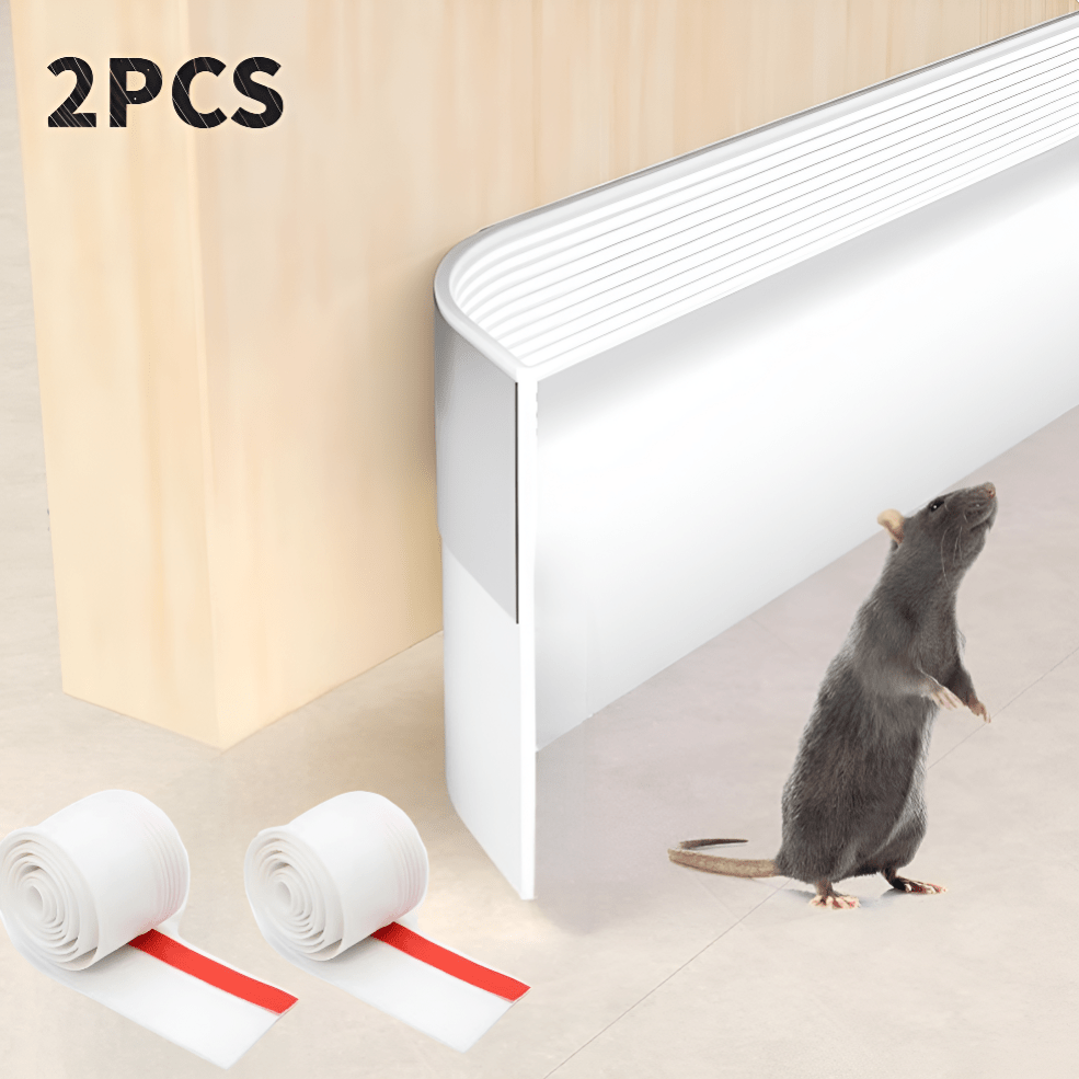 TEMU 2 Rolls Self-adhesive Door Bottom Seal Strip - 200.15cm, Noise Reduction, Windproof, Insect-proof, Dust-proof Silicone , Energy Saving -