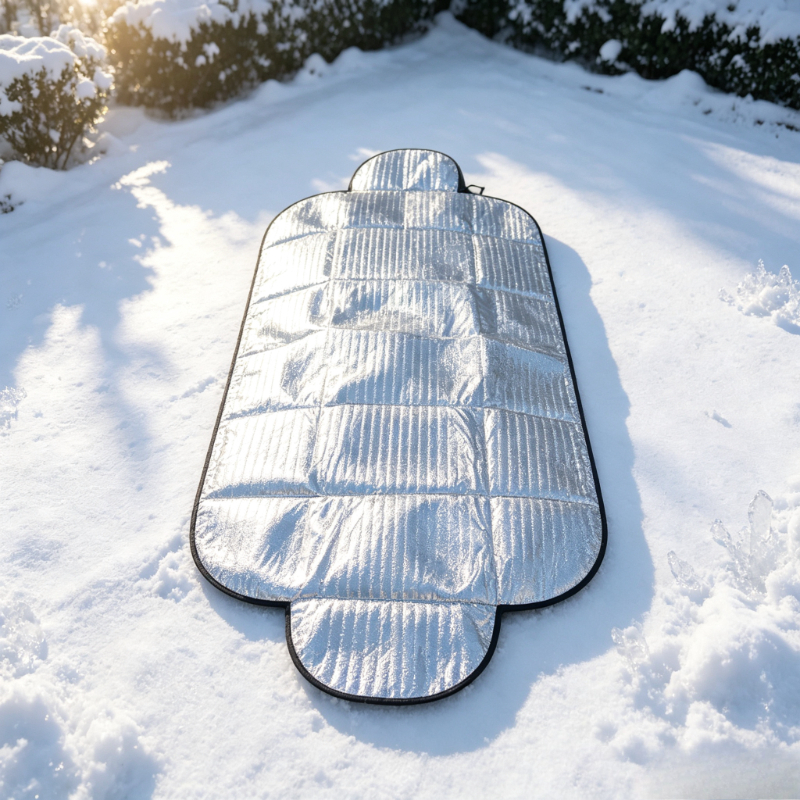 TEMU Heavy Duty Reinforced Thickened Abs Material Universal Car Snow And Frost Cover, Winter Sunscreen Anti-snow Anti-ice Cover, Car Decoration Item,