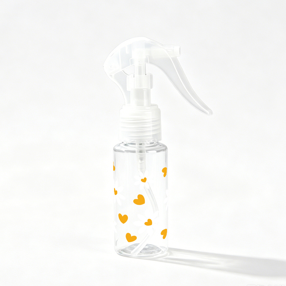 TEMU 1pc Print Spray Bottle, Portable Fine Mist Moisturizing Spray Bottle 60ml Clear , Can Skincare Toner And Other Skincare Products For Hydration