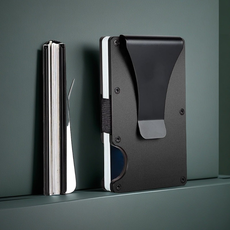 

A Credit Card Holder Wallet Clip Made Of Aluminum Material - Anti-theft, Anti Peeping, New Minimalist Shielding Ultra-thin Anti Metal Card Holder, Suitable For Both Men And Women.