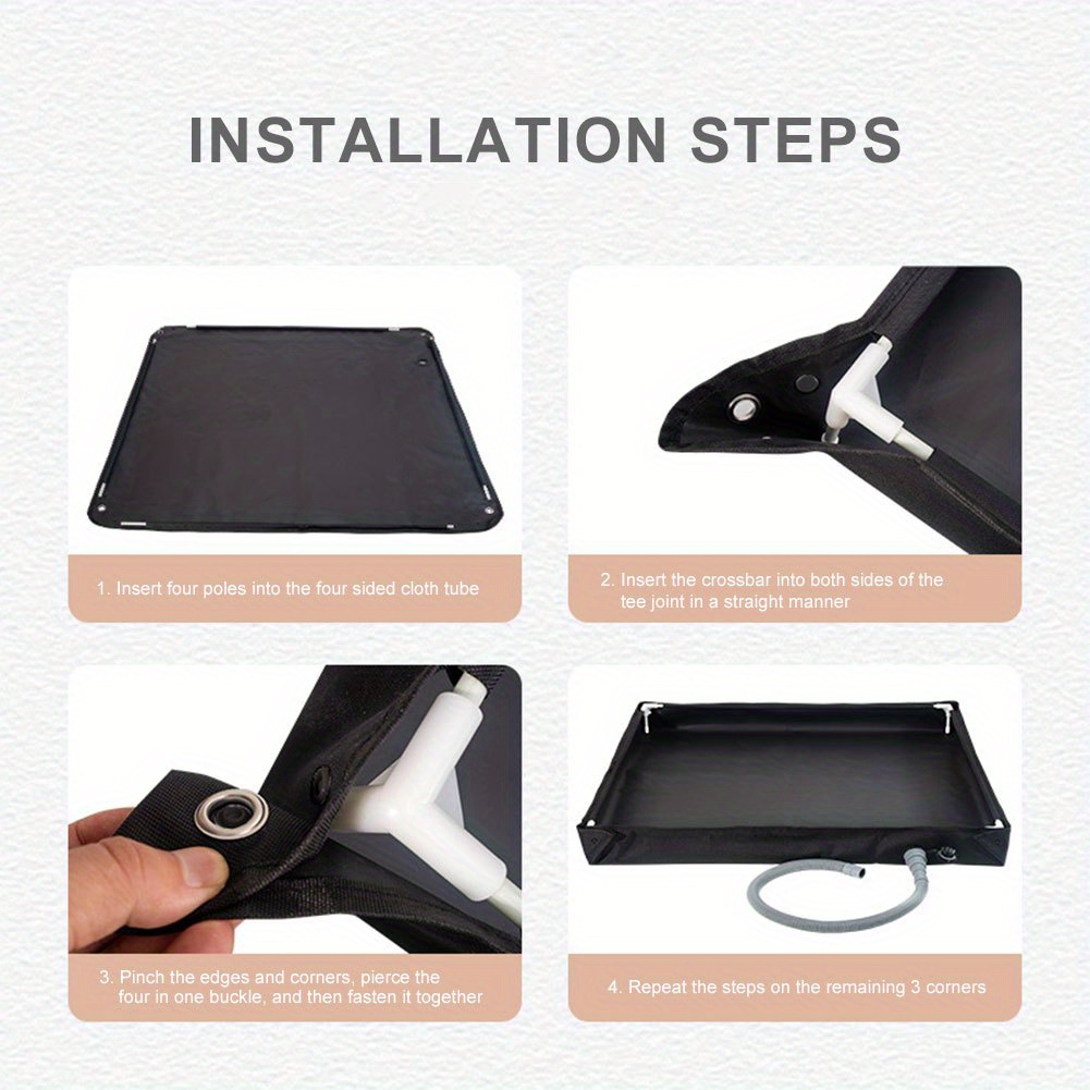 Portable Shower Pan With Drain Hose – Folding Camping Shower Basin For RV, Tent, Travel, Pets & Kids