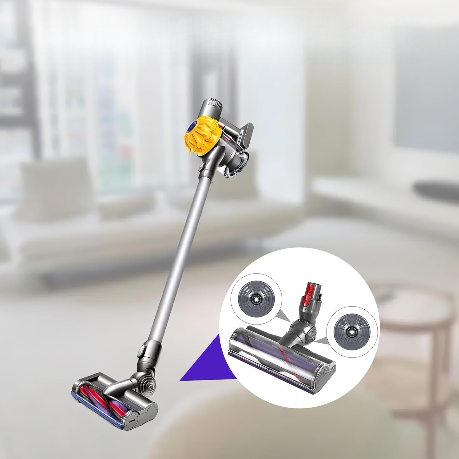 Image of Compatible With V10, V11, And V15 Models; Multi-functional Cleaning Brush Head Suitable For Floor Surfaces Including Homes, Bedrooms, Living Rooms, Carpets, And Hardwood Floors. Durable