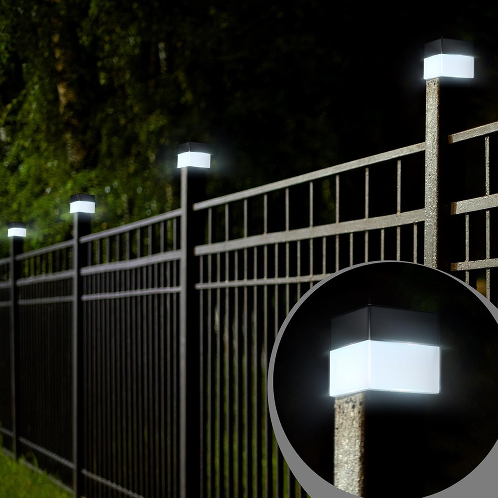 4 8pcs solar post cap lights 2 mode bright solar post lights outdoor fence post cap lights outdoor post lights solar powered deck lights for 2x2 posts in garden decor ip44
