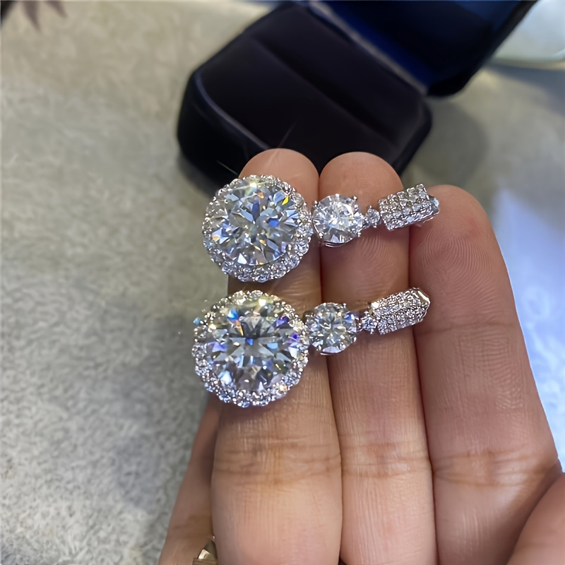 2pcs s925 925 silver plated with 5     stone lop ear earrings fire color super     deal party wedding holiday event daily wear engagement wedding holiday birthday anniversary ideal gift Product details 5