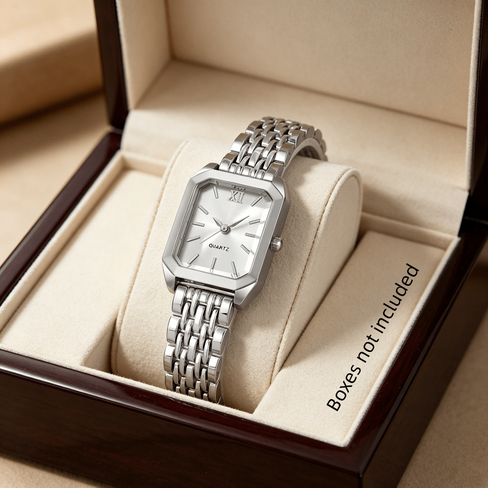 1 stuks Dames Modieus Luxe Vierkante Handwijzer Quartz Horloge - Perfect voor het Koppelen van Jurken of Dagelijks Gebruik, Creëert een Verfijnde Look, Ideaal Cadeau voor Vrouwen, Moeders, Vriendinnen, Geliefden en Familie