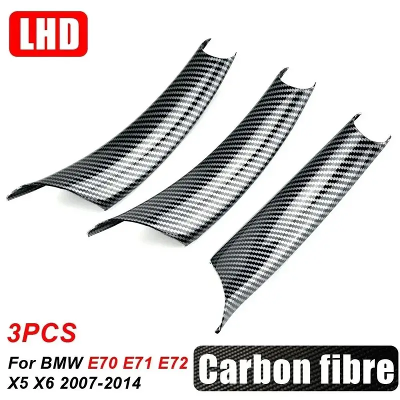 Interior Door Handle Cover Trim – Carbon Fiber Look For BMW X5 E70 & X6 E71/E72 – LHD