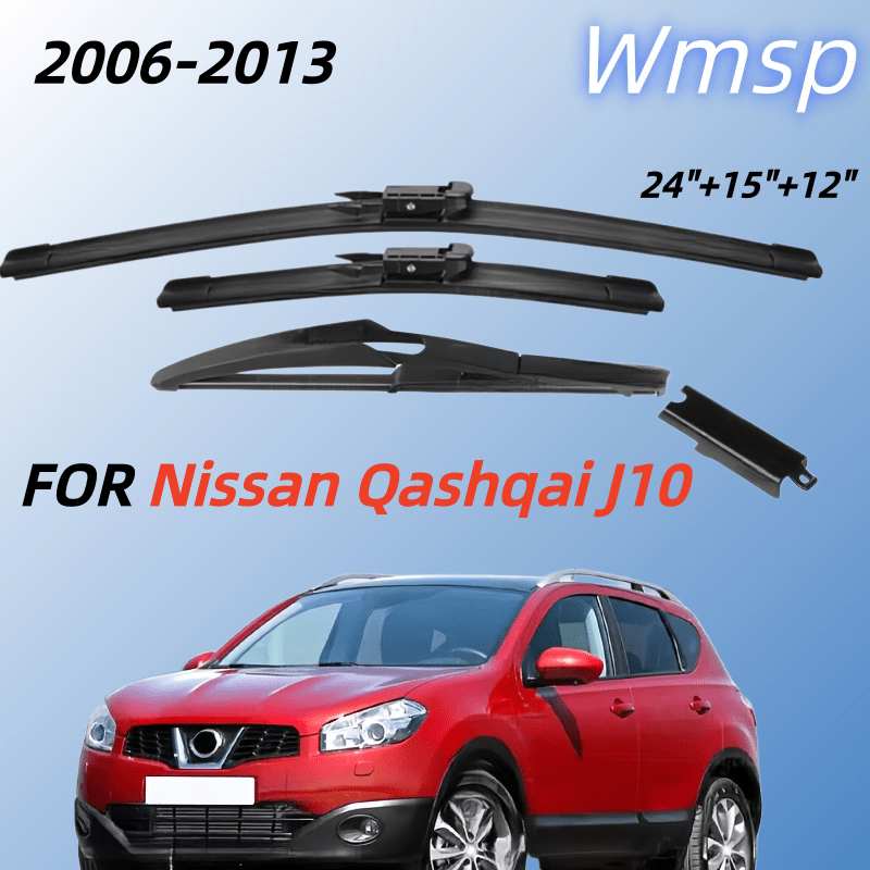TEMU For J10 2006 2007 2008 2009 2010 2011 2012 2013 Complete Front And Rear Wiper Replacement Kit - Sizes 24" 15" 12" - Durable Rubber, Quiet And