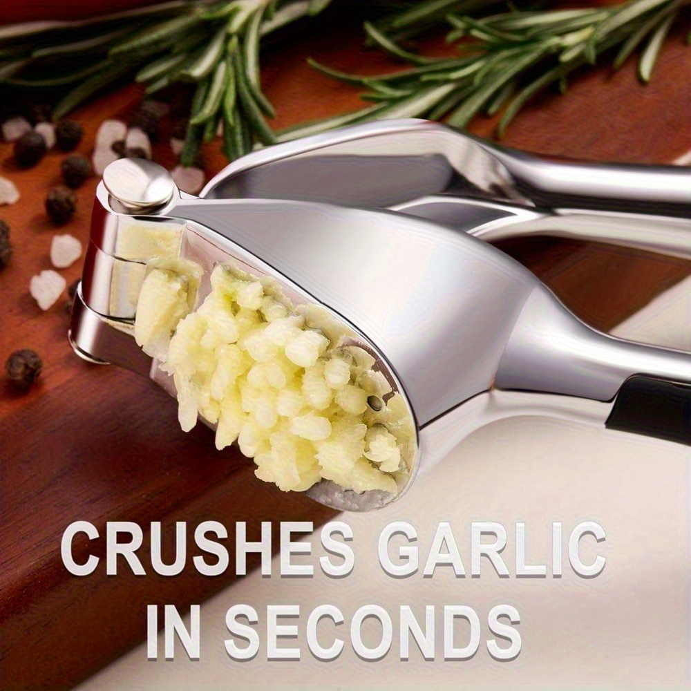 Stainless Steel Garlic Press with Ergonomic Handle