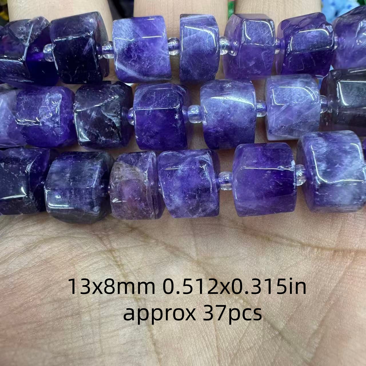 TEMU 13x8mm Natural Purple Amethyst Irregular Round And Square Beads | Smooth Round Beads For Jewelry Making, Versatile For Bracelets, Necklaces,