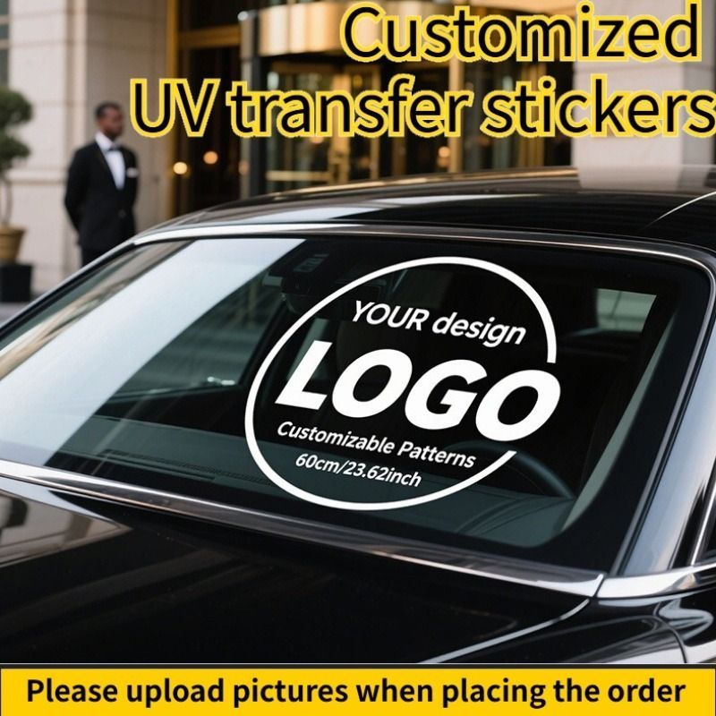 TEMU Pegatinas de transferencia UV de gran tamaño personalizadas, DIY, logo, resistente al sol, de relieve 3D, adherencia, etiquetas de transferencia