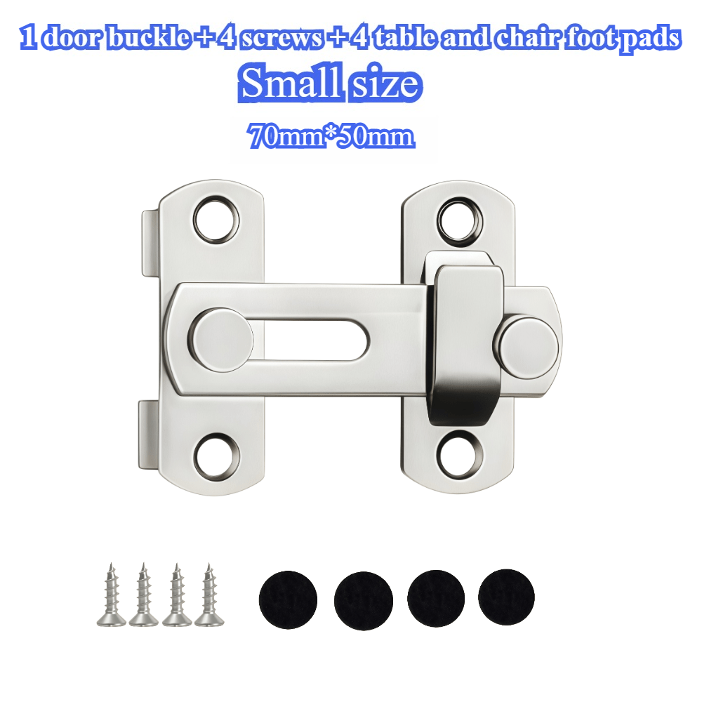 TEMU 1 Door Catches And 4 Screws And 4 Table And Chair Foot Pads Garage Door Lock - 180 Degree Reversible Sliding Lock, Suitable For Use In Garages,