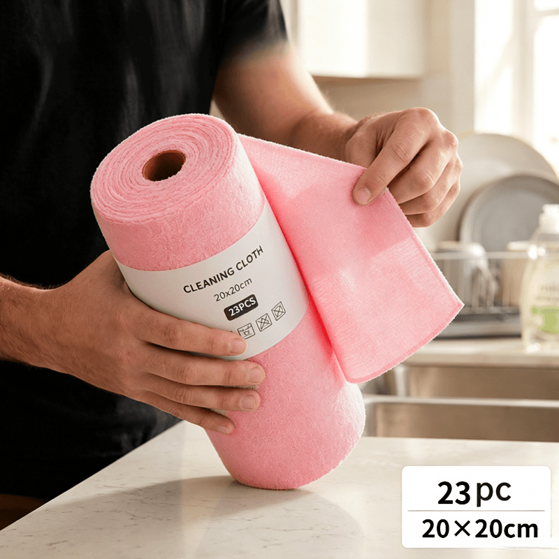 TEMU 1 Roll Of 23 Reusable Portable Cleaning Cloths, A Weekend Cleaning Essential. Tearable Dry And Wet Dual-use Dishcloths, Absorbent And Cleaning