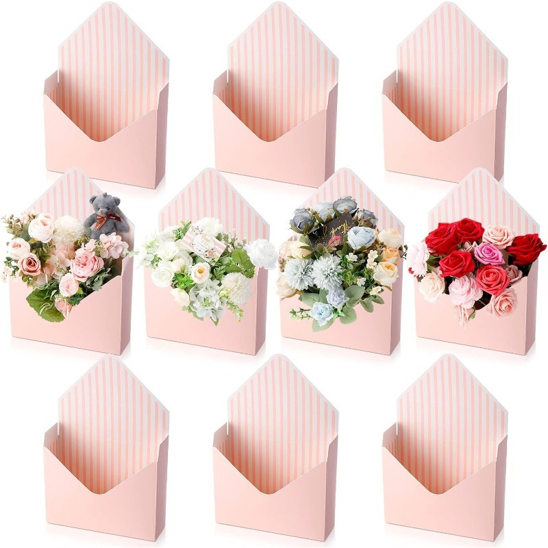 

8pcs Florist Bouquet Envelope Boxes Set - Christmas, Valentine's Day, Weddings & Day Gifts | Craft Paper Flower Wrapping & Arrangement Supplies