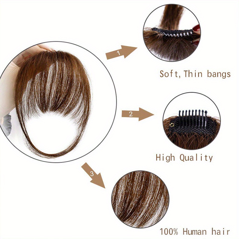 fringe air bangs 1 with sideburns 1 messy hair bun hair clip in hair extensions all handmade textile   heat resistant hairpieces for women girls   look instantly details 3