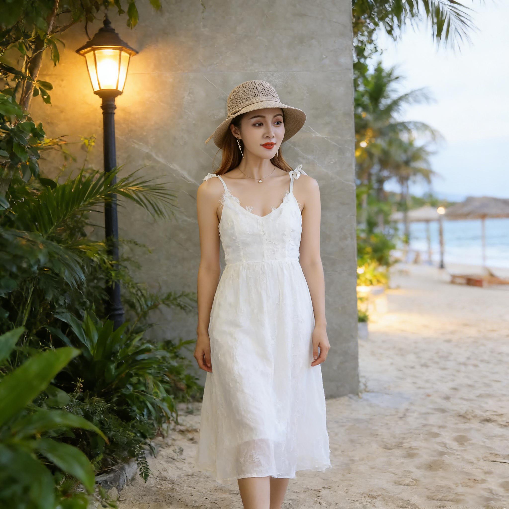Image of Leisure And Fashionable Women's Outdoor Sun Hat - Hollowed Out Fisherman Hat - Large Brimmed Summer Cool Hat, Top Hat, Suitable For Attending Ceremonies, , And Beach Vacations