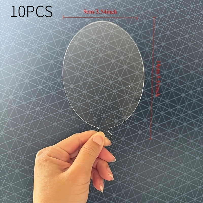 TEMU Plat 2D, 10 pièces, Artisanat de ballons en acrylique plat 2D, Matériau acrylique vierge, , pour décoratif, Plat 2D