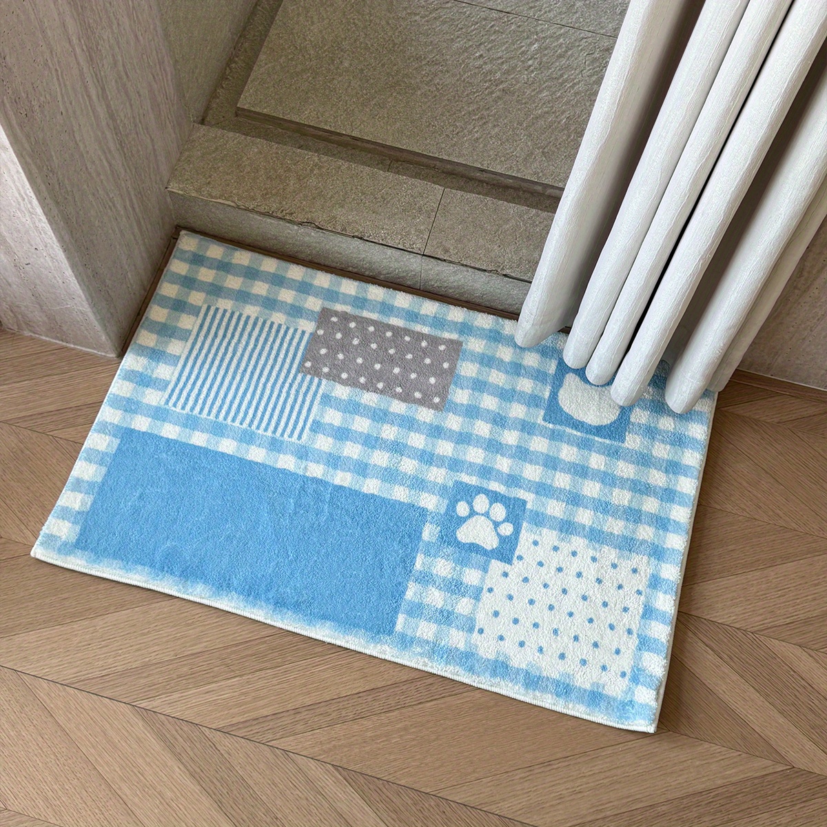 1pc of imitation cashmere 1000g m density 1cm thickness 50x80cm 19 7x31 5 inches a plaid pattern carpet suitable for living room bedroom bedside long rug soft and fluffy carpet cute home decoration carpet ideal as a holiday gift for Product details 9