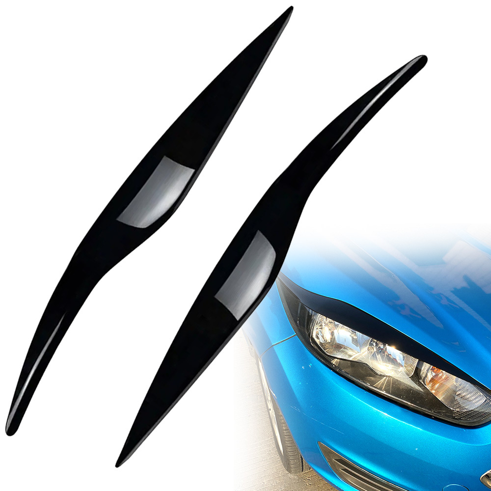Image of 1 Set Gloss Black Abs Headlight Brow Trim Exterior Decal Kit For Ford Mk6 Years 2008 2012