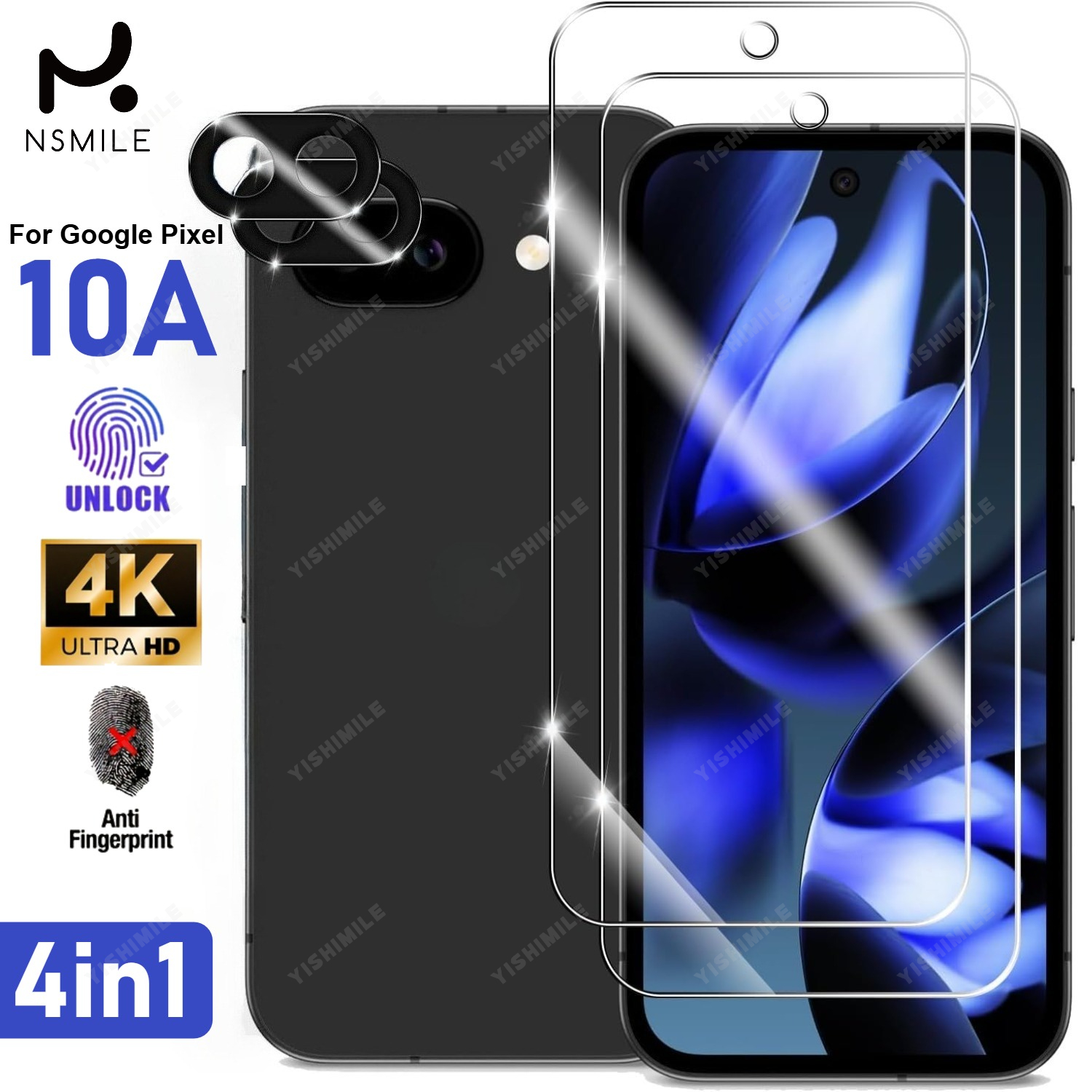 TEMU Screen Protector For Google Pixel 10a, [2 2 Pack] Tempered Glass For Pixel 10a & Camera Lens Protectors[ultrasonic Fingerprint Unlock] [case